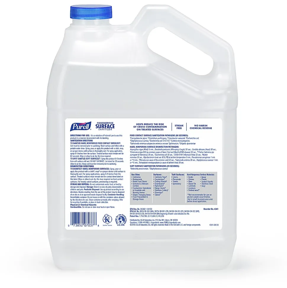Purell® Food Service Surface Sanitizer Refill, Unscented, 128 Oz Bottle
