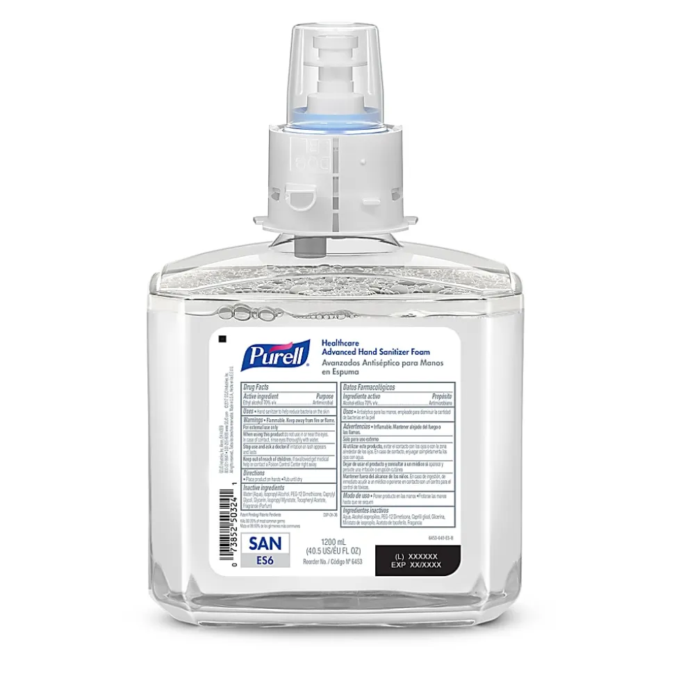 Purell® Healthcare Advanced Unscented Foam Hand Sanitizer Refill, ES6, 40.58 Oz