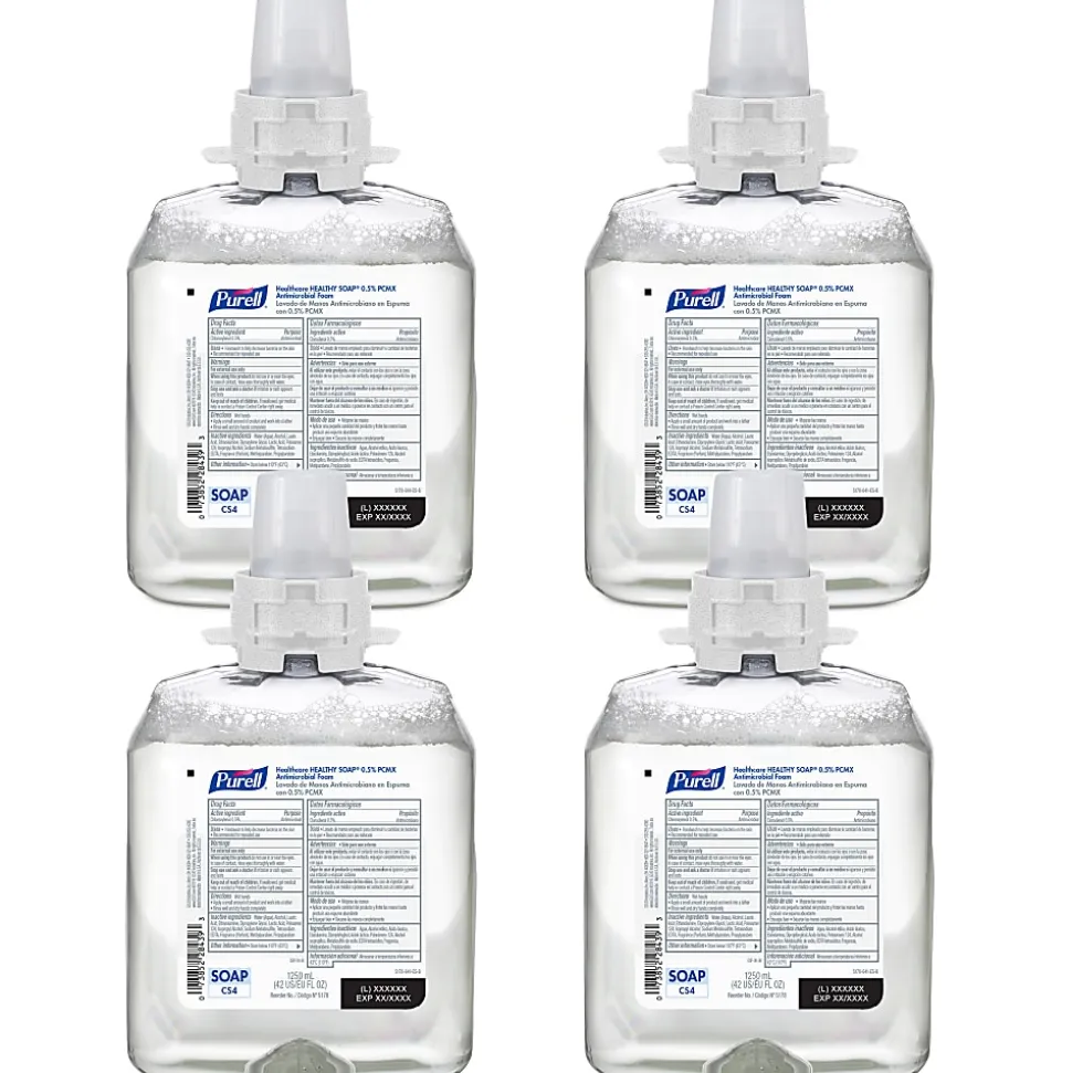 Purell® Healthcare Healthy Soap Antibacterial Foam Soap Refills, Floral Scent, 1250 mL, Pack Of 4 Refills