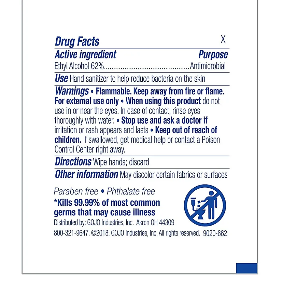 Purell Premoistened Sanitizing Hand Wipes, White, Case Of 1,000 Packets