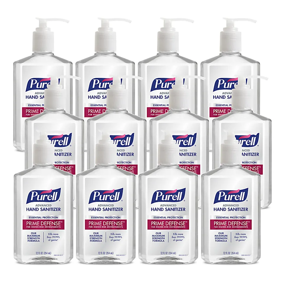 PURELL PRIME DEFENSE™ Advanced Hand Sanitizer, 12 fl oz Pump Bottle, Case of 12 Bottles