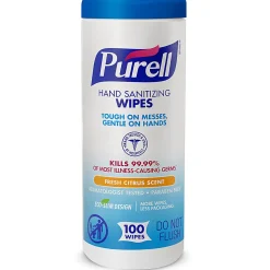Purell® Sanitizing Wipes, Fresh Citrus Scent, Pack of 100 Wipes