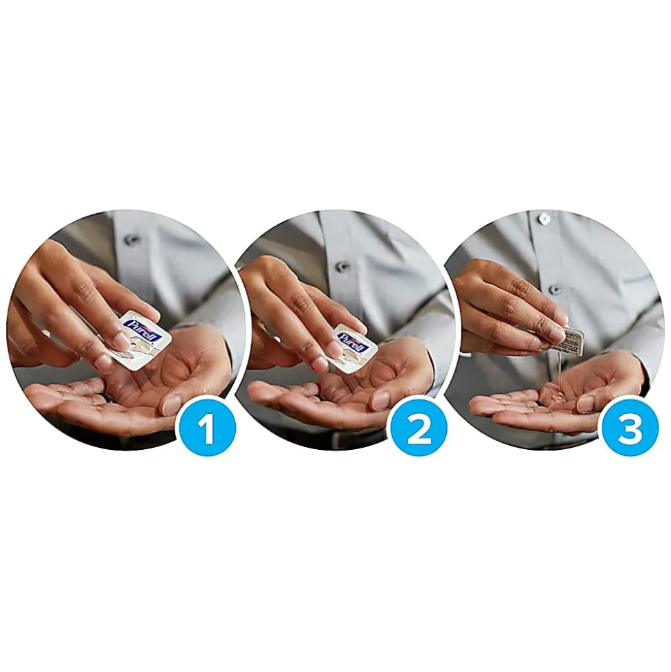 Purell® Singles Advanced Hand Sanitizer Individual Single-Use Packets, 0.04 oz (1.2 mL), Case Of 500 Packets
