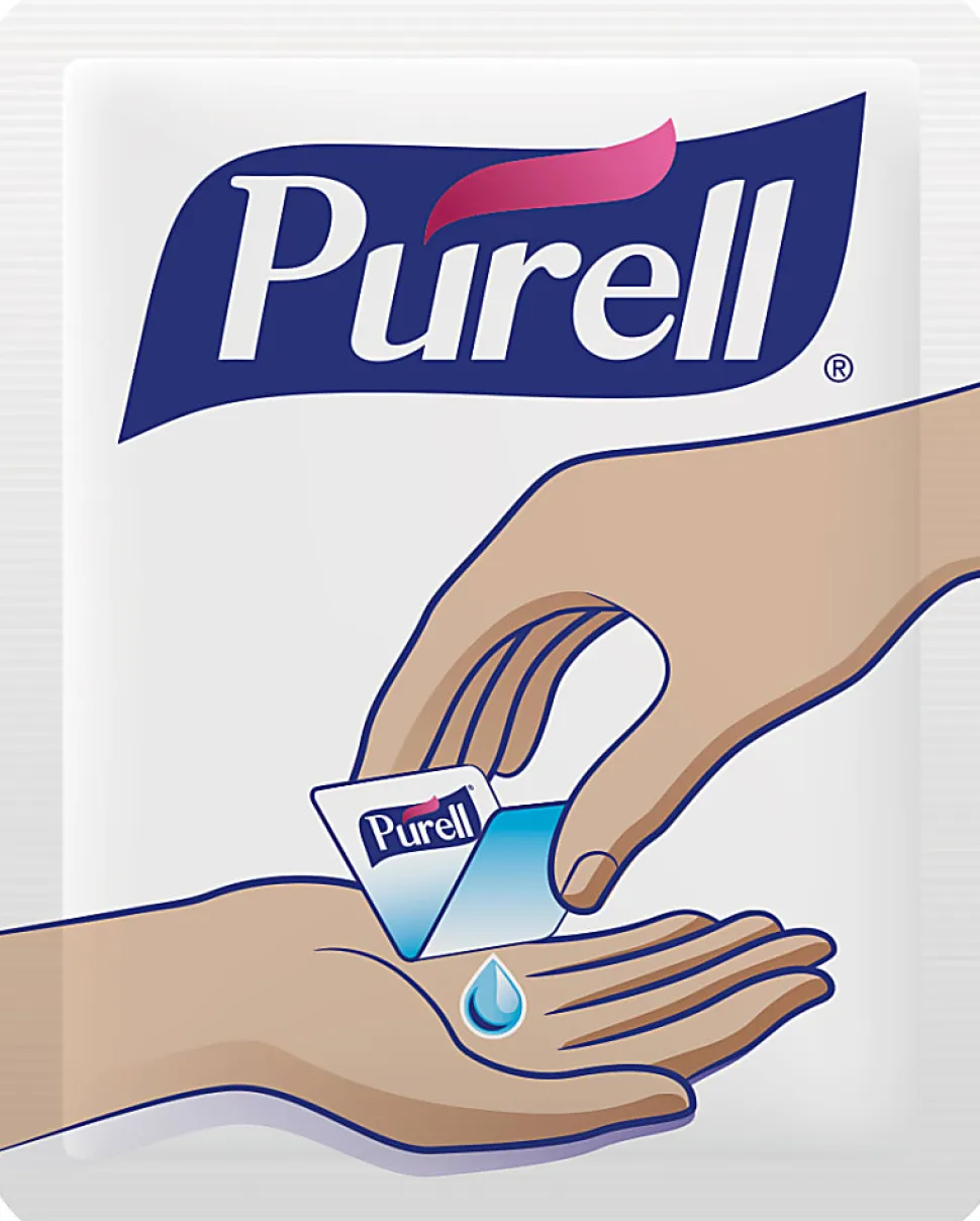 Purell® Singles Advanced Hand Sanitizer Individual Single-Use Packets, 0.04 oz (1.2 mL), Case Of 500 Packets