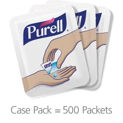 Purell® Singles Advanced Hand Sanitizer Individual Single-Use Packets, 0.04 oz (1.2 mL), Case Of 500 Packets