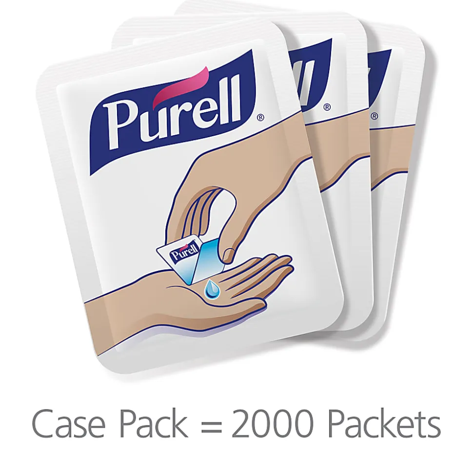 Purell® Singles Advanced Hand Sanitizer Individual Single-Use Packets, 0.04 oz (1.2 mL), Case Of 2,000 Packets