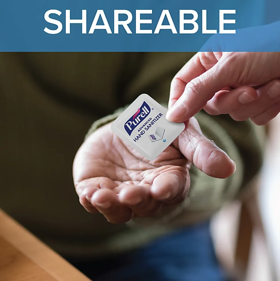 Purell® Singles Advanced Hand Sanitizer Individual Single-Use Packets, 0.04 oz (1.2 mL), Case Of 2,000 Packets