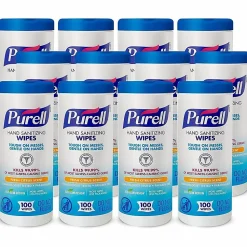 Purell® Textured Sanitizing Wipes, Fresh Citrus, 100 Wipes Per Tub, Carton Of 12 Tubs