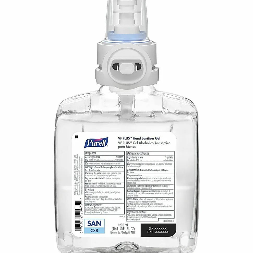 Purell® VF PLUS Gel Hand Sanitizer Refills For CS8 Touch-Free Hand Sanitizer Dispensers, Fragrance Free, 40.6 Oz, Case Of 2 Refills