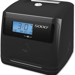 Pyramid 5000 Automatic Time-Totaling Time Clock, 7-1/4" x 7" x 6-1/2", Black