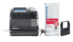 Pyramid™ 3600SS SmartSite Time Clock And Document Stamp, Black