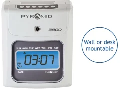 Pyramid Time Systems - Model 3800 Auto Totaling Time Clock, Electronic Time Punch Clock - 044942798991