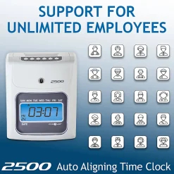 Pyramid Time Systems Small Business 2500 Time Clock Bundle, Unlimited Employees, Ivory