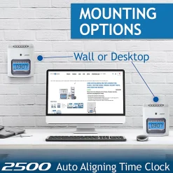 Pyramid Time Systems Small Business 2500 Time Clock Bundle, Unlimited Employees, Ivory