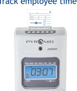 Pyramid Time Systems Small Business 2500 Time Clock Bundle, Unlimited Employees, Ivory