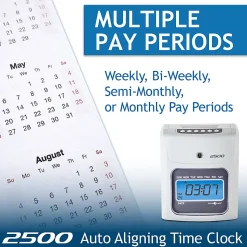 Pyramid Time Systems Small Business 2500 Time Clock Bundle, Unlimited Employees, Ivory