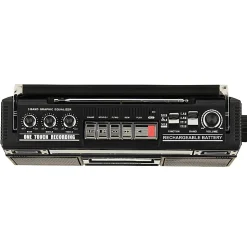 QFX Bluetooth Cassette Radio Boom Box with USB Recording and Built-in Microphone, 7-1/4”H x 4”W x 13-13/16”D, Black, J-230BT