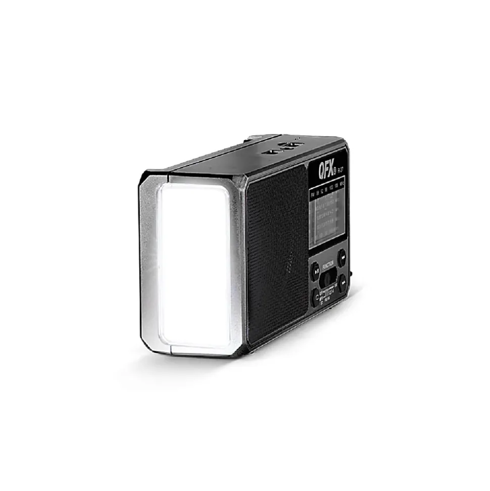 QFX R-47 Solar Bluetooth® Lantern And Radio, 3-3/8”H x 6”W x 2-3/16”D, Black