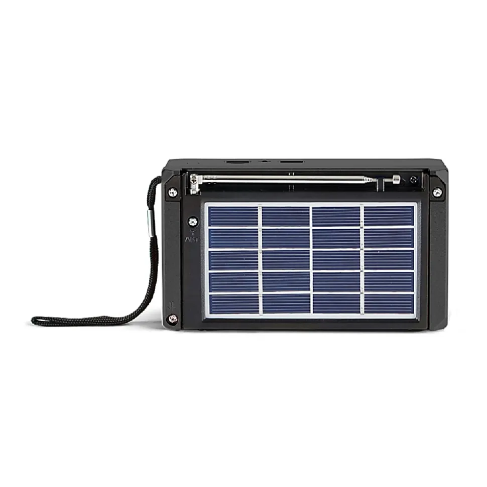 QFX R-47 Solar Bluetooth® Lantern And Radio, 3-3/8”H x 6”W x 2-3/16”D, Black