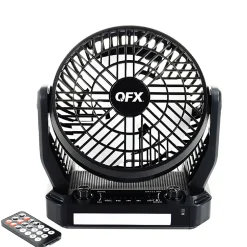 QFX 6" Solar Fan And Radio, 11" x 9" x Black