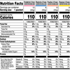Quaker Oats Instant Oatmeal Fruit & Cream Variety Pack, 1.05-Oz Packets, Pack Of 40 Packets