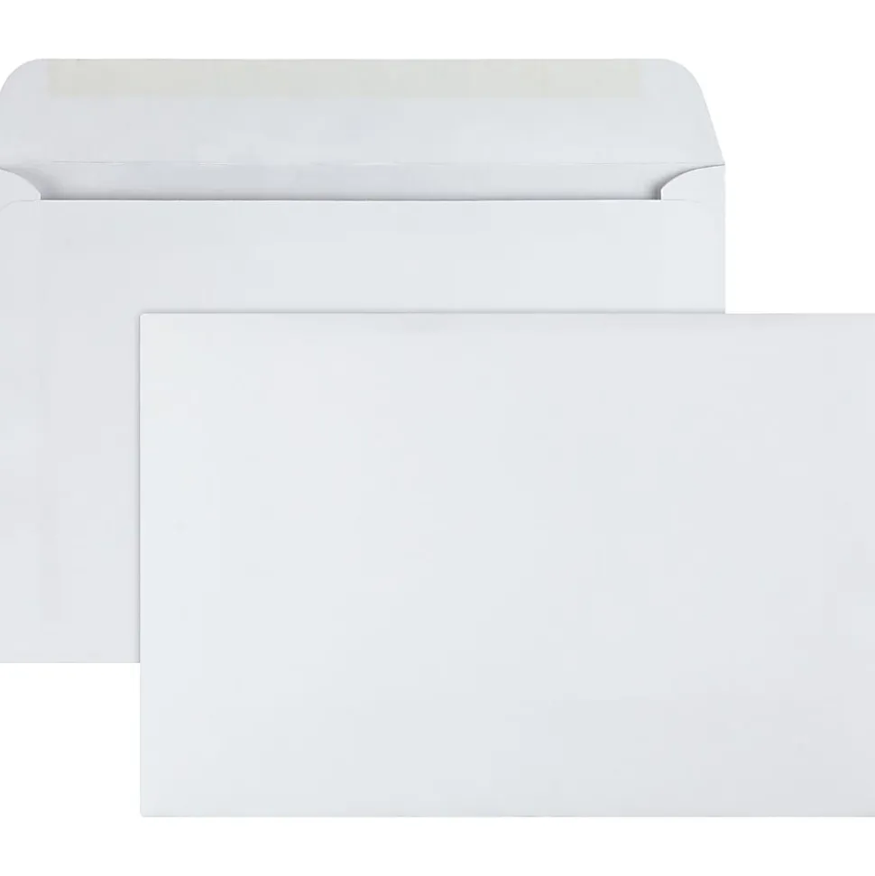 Quality Park™ Booklet Envelopes, 6" x 9", Moisture Seal, White, Box Of 100