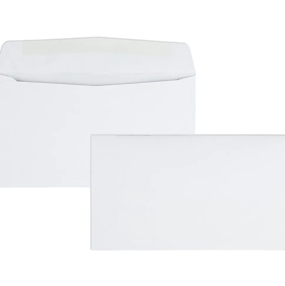Quality Park® #6 Business Envelopes, Security, Gummed Seal, White, Box Of 500