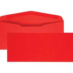 Quality Park #10 Business Envelopes, Windowless, Gummed Seal, Red, Pack Of 25 Envelopes