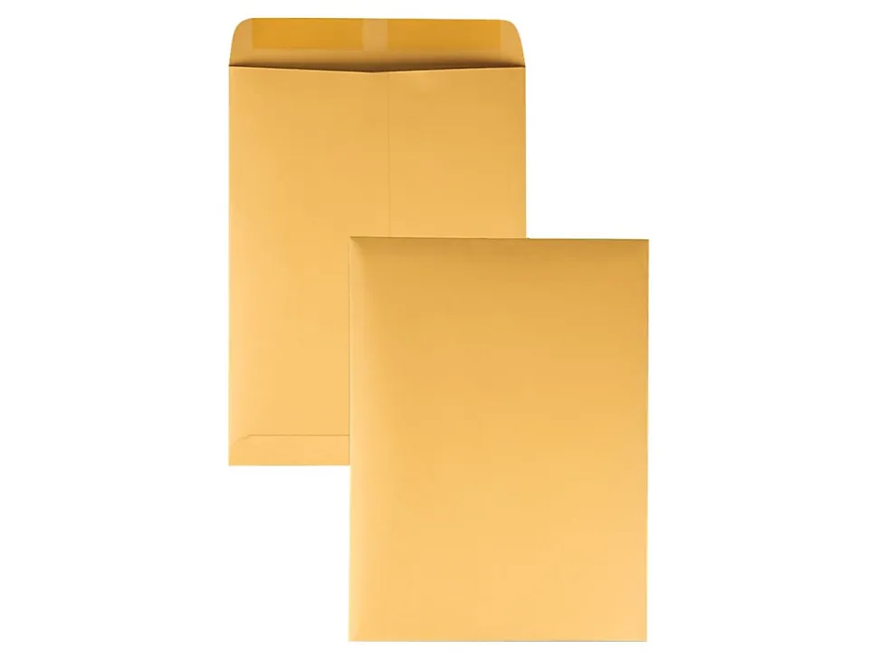 Quality Park® Catalog Envelopes With Gummed Closure, 9" x 12", Brown, Box Of 250