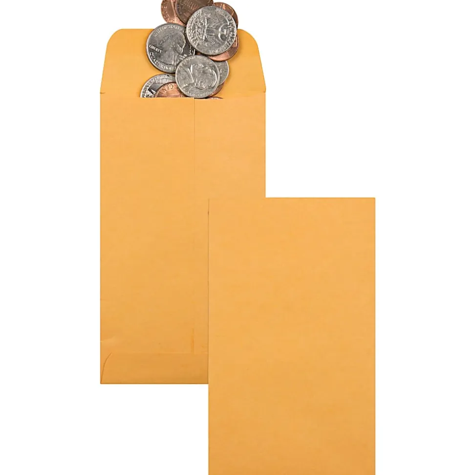 Quality Park® #5 Coin Envelopes, Brown Kraft, Box Of 500