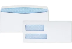 Quality Park® #8 5/8 Double-Window Envelopes, Left Windows (Top/Bottom), Gummed Seal, White, Box Of 500