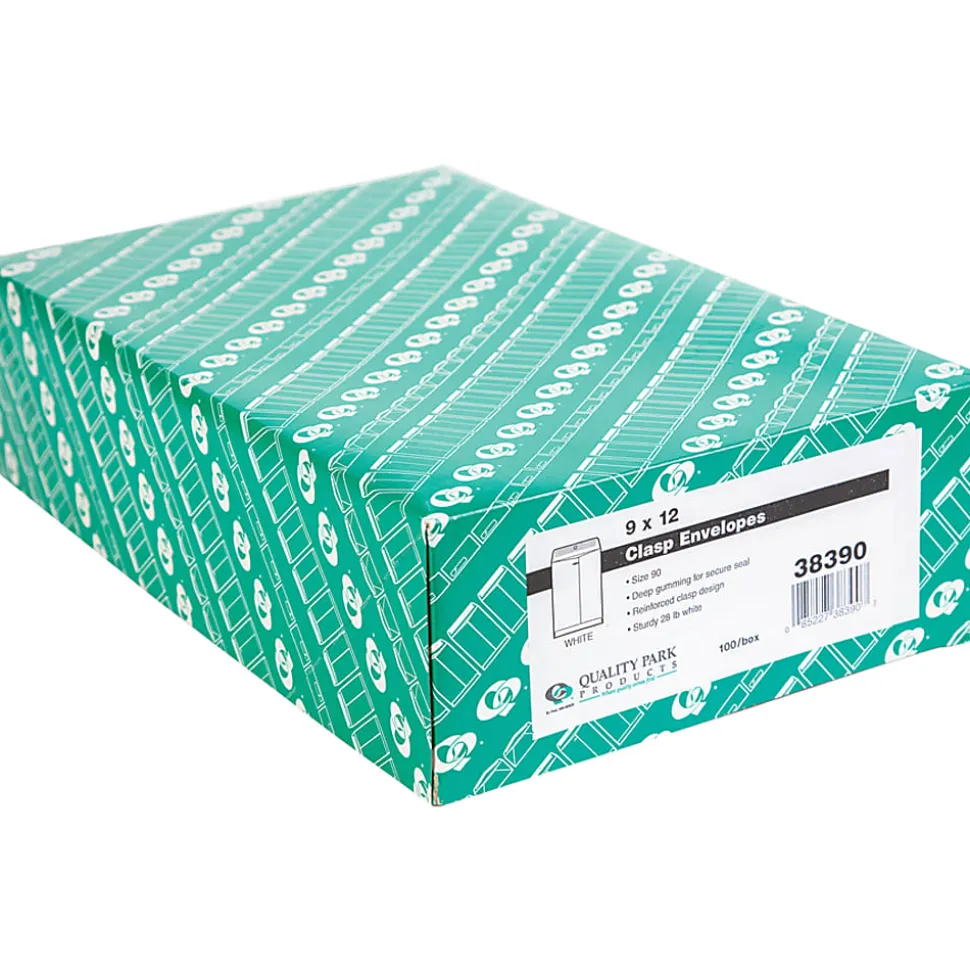Quality Park® #90 Envelopes, Clasp Closure, White, Box Of 100