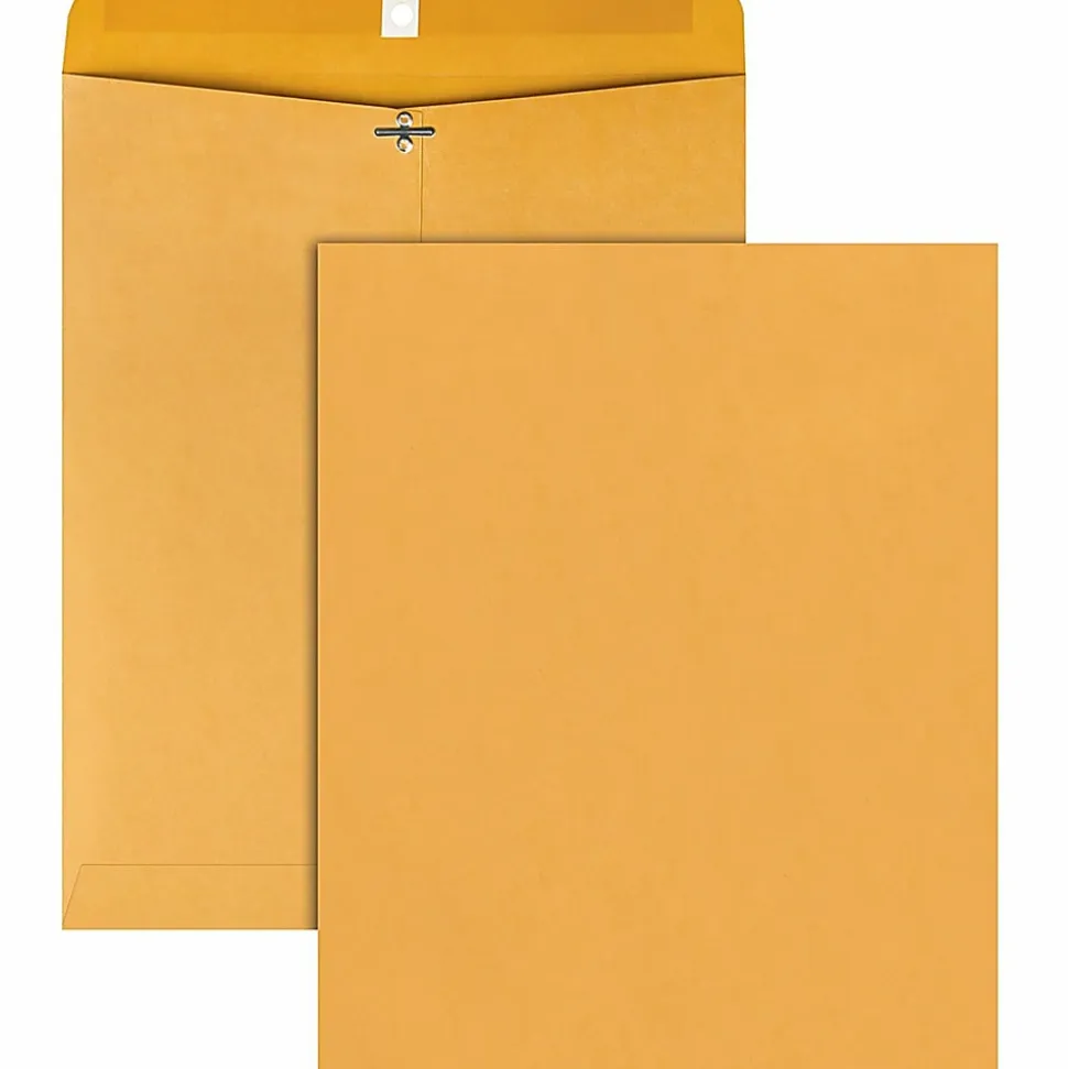Quality Park® Envelopes, 11 1/2" x 14 1/2", Clasp Closure, Brown, Box Of 100