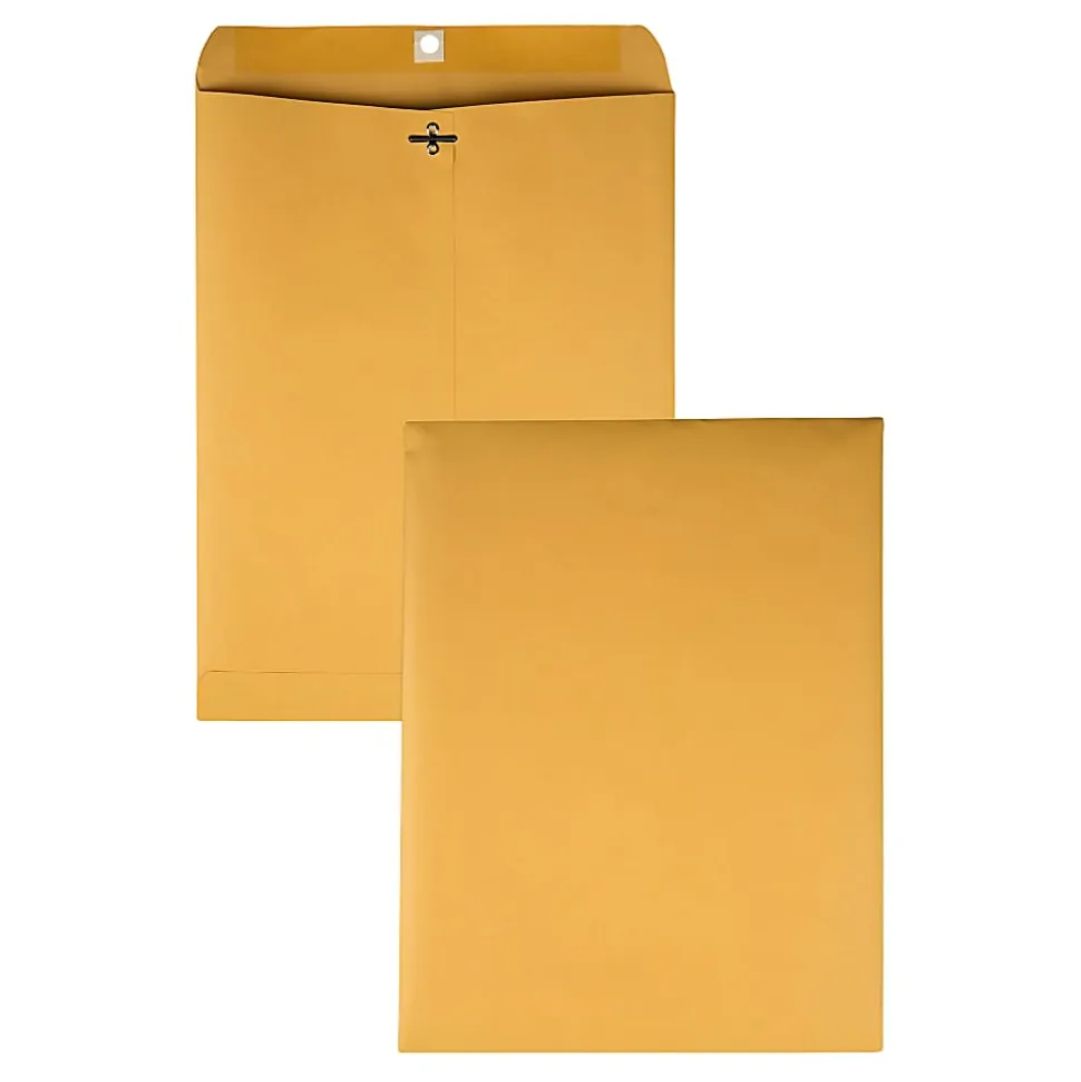 Quality Park Envelopes, 10" x 13", Clasp Closure, Brown, Box Of 250