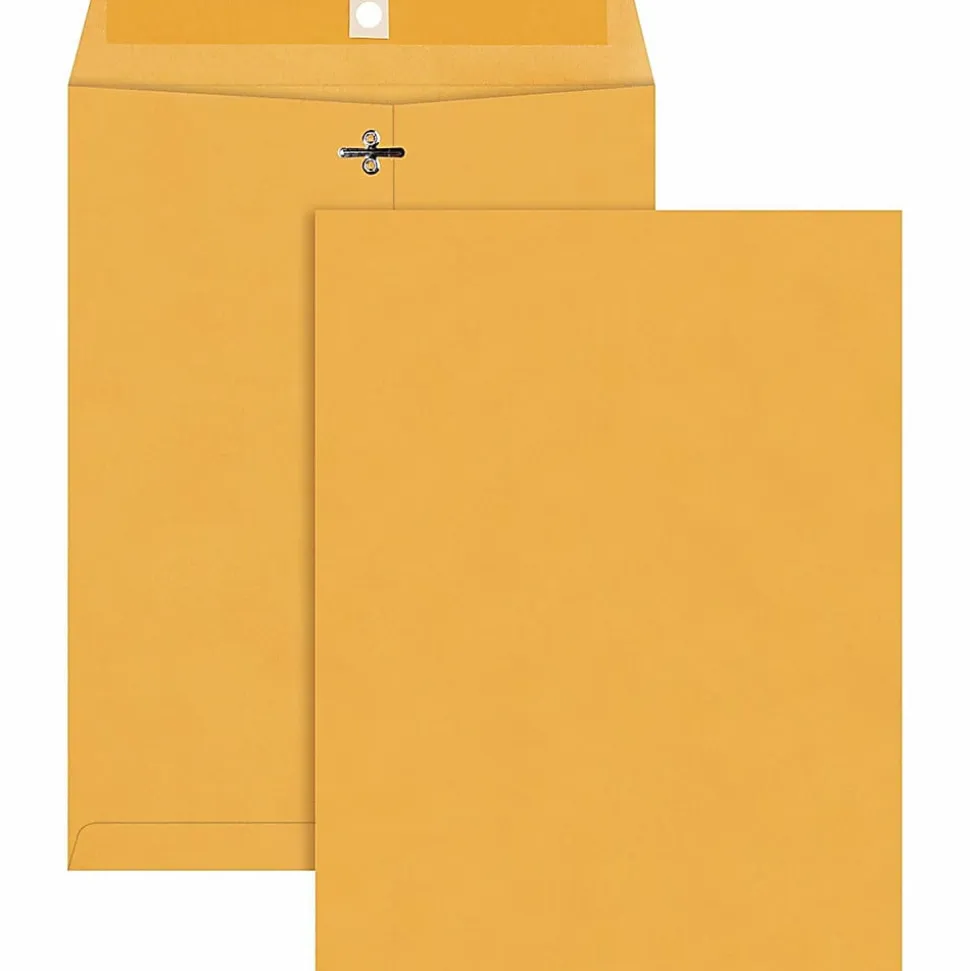 Quality Park® Envelopes, 9" x 12", Clasp Closure, Brown, Box Of 100, QUA37891