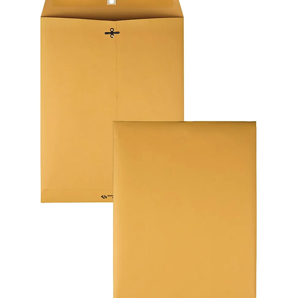 Quality Park Gummed Kraft Clasp Envelopes - Clasp - #97 - 10" Width x 13" Length - 28 lb - Gummed - Kraft - 100 / Box - Kraft