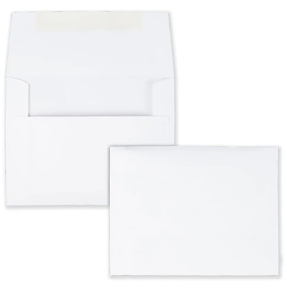 Quality Park® Invitation Envelopes, 4 3/8" x 5 3/4", Gummed Seal, White, Box Of 100