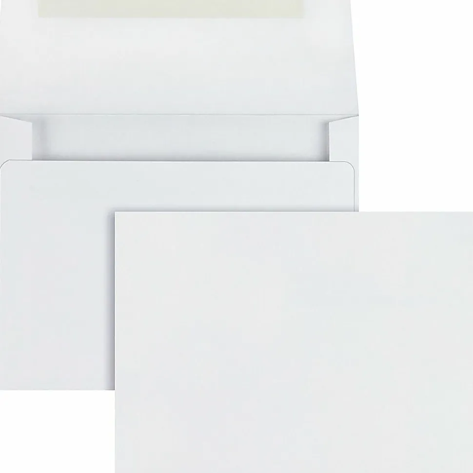 Quality Park® Invitation Envelopes, 4 3/8" x 5 3/4", Gummed Seal, White, Box Of 100