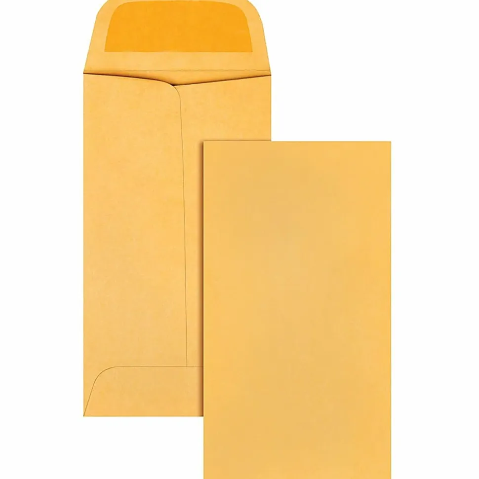 Quality Park Kraft Coin/Small Parts Envelope - Coin - #5 - 2 7/8" Width x 5 1/4" Length - 28 lb - Gummed - Light Brown - Kraft - 500 / Box