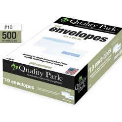 Quality Park® #10 Medical Claim Business Right Window Envelopes, Gummed Seal, White, Box Of 500
