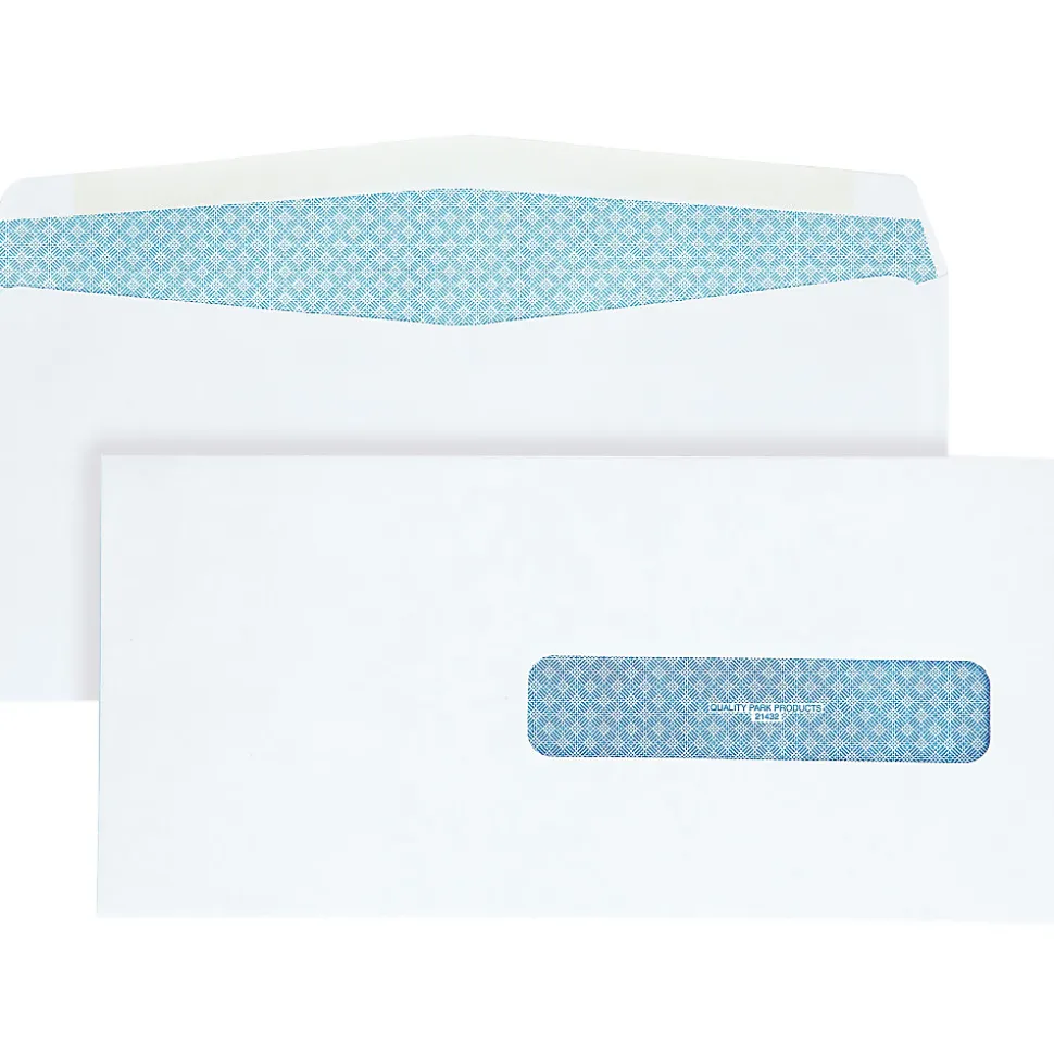 Quality Park® #10 Medical Claim Business Right Window Envelopes, Gummed Seal, White, Box Of 500