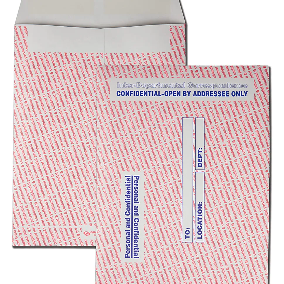 Quality Park® Personal And Confidential Interdepartment Envelopes, 10" x 13", Gummed Seal, Gray, Box Of 100