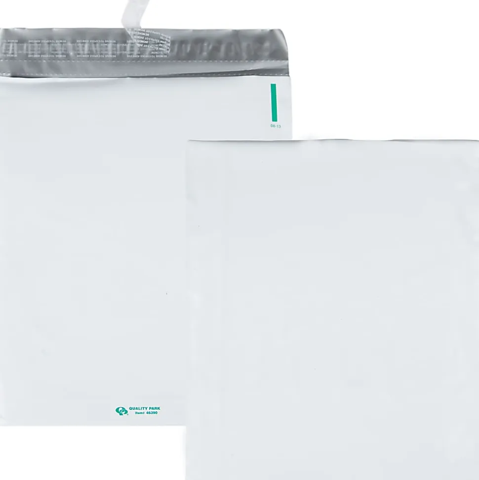 Quality Park Poly Expansion Envelopes, 11" x 13" x 2", White, Carton Of 100