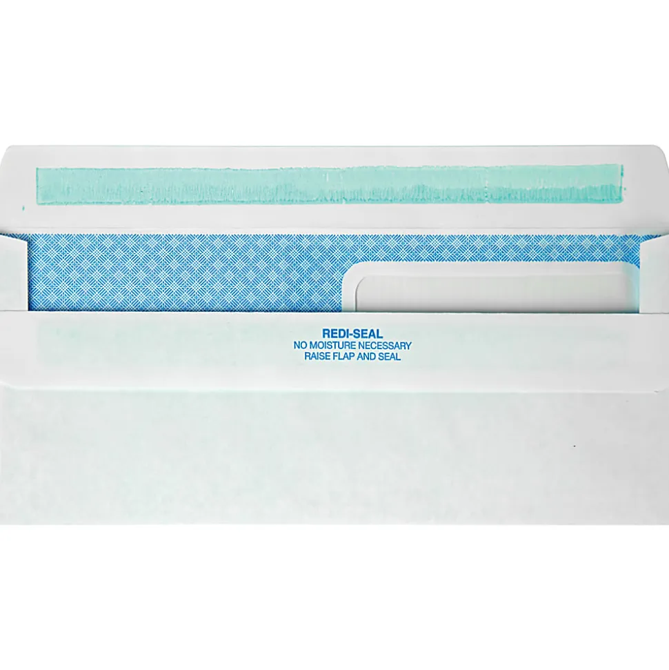 Quality Park® #8 5/8 Redi-Seal™ Double-Window Security Envelopes, Left Windows (Top/Bottom), Self-Seal, White, Box Of 500