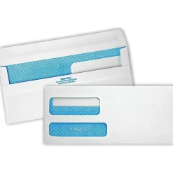 Quality Park® #9 Redi-Seal™ Double-Window Security Envelopes, Left Windows (Top/Bottom), Self-Seal, White, Box Of 500