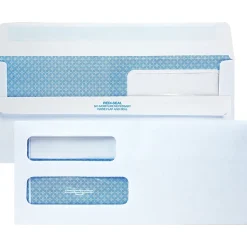Quality Park® #10 Redi-Seal™ Envelopes, Double-Window, Security, Self-Sealing, White, Box Of 500