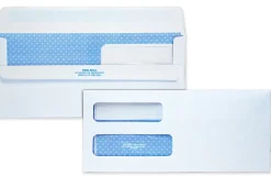 Quality Park® #10 Redi-Seal™ Envelopes, Double-Window, Security, Self-Sealing, White, Box Of 500