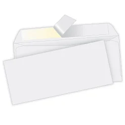 Quality ParkĀ® #10 Redi-StripĀ® Business Envelopes, Gummed Seal, White, Box Of 500