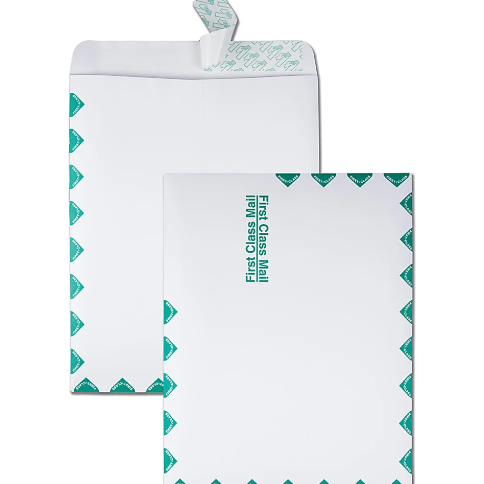 Quality Park® Redi-Strip™ Catalog Envelopes, First Class, 10" x 13", Self-Sealing, White, Box Of 100