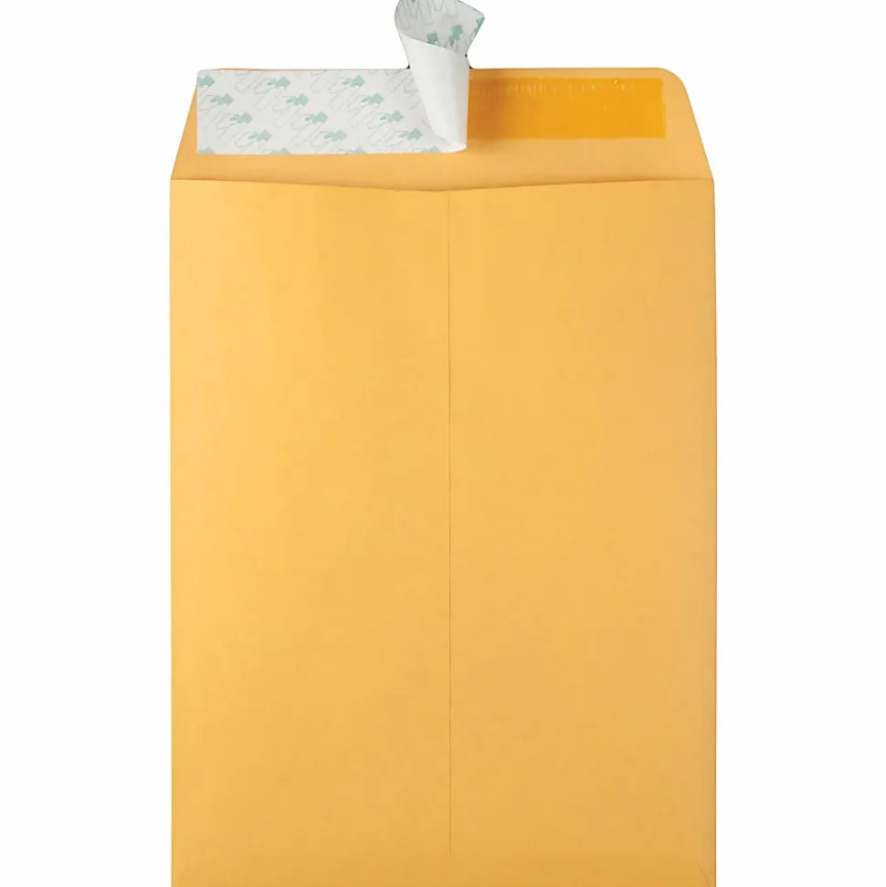 Quality Park® Redi-Strip™ Catalog Envelopes, 9" x 12", Self-Adhesive, Brown Kraft, Box Of 100